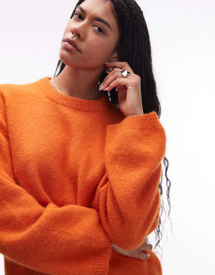 Arket Super Soft Alpaca Wool Blend Relaxed Sweater In Orange