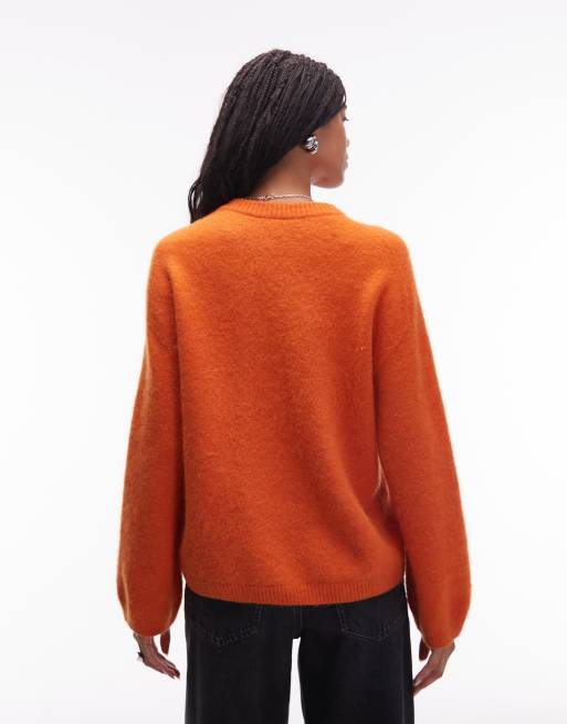 ARKET super soft alpaca wool blend relaxed sweater in orange