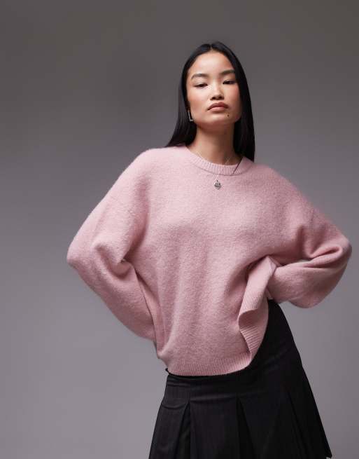 ARKET super soft alpaca wool blend relaxed sweater in pink
