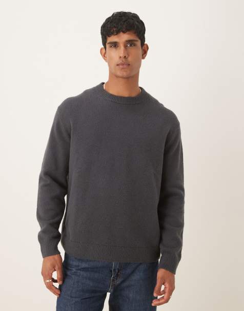 ARKET supersoft crew neck knit sweater in black - view 1