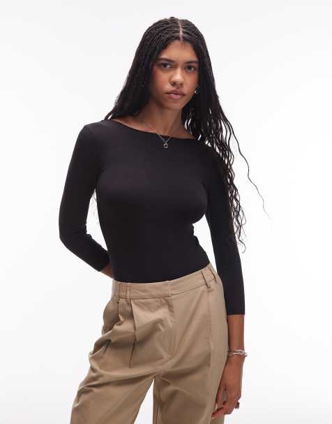 ARKET supersoft jersey bodysuit with four-way stretch in black - view 1