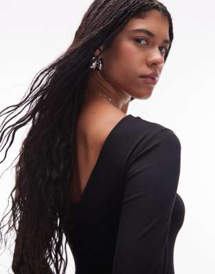 Arket Supersoft Jersey Bodysuit With Four-way Stretch In Black