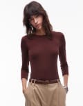 [Arket] ARKET supersoft jersey bodysuit with four-way stretch in brown L BROWN