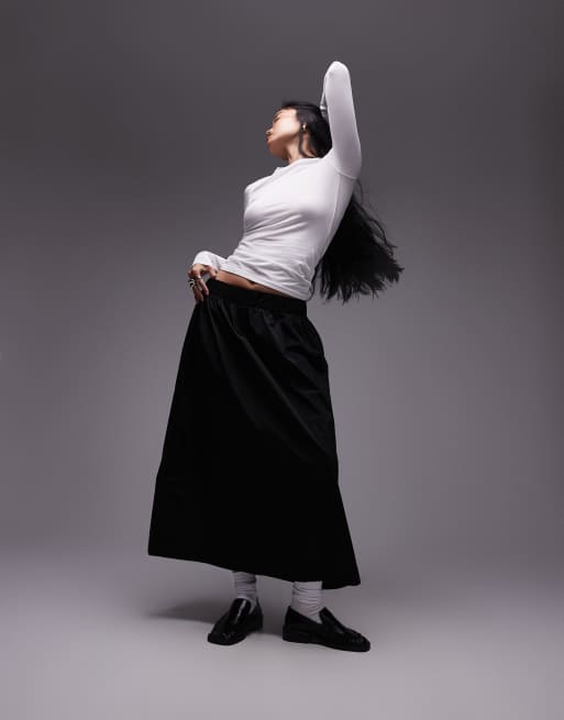 ARKET supersoft slim fit long sleeve top in white