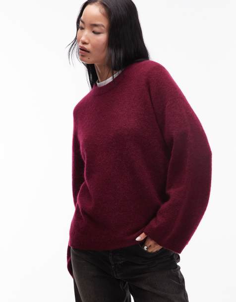 ARKET – Superweicher Relaxed Fit Pullover aus Alpakawolle und Wolle in Burgunderrot - view 1
