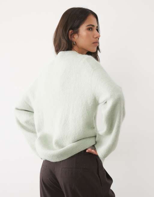 ARKET superzachte alpaca- en wollen relaxed trui in mintgroen, 4 van 4