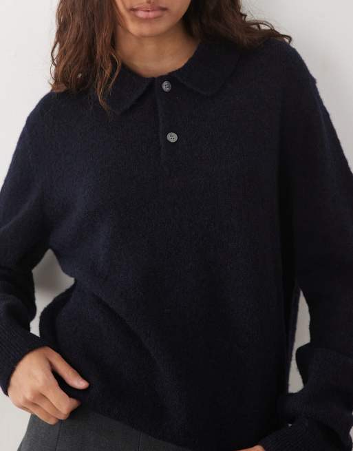 ARKET superzachte alpaca-wolmix polotrui in beige, 3 van 4