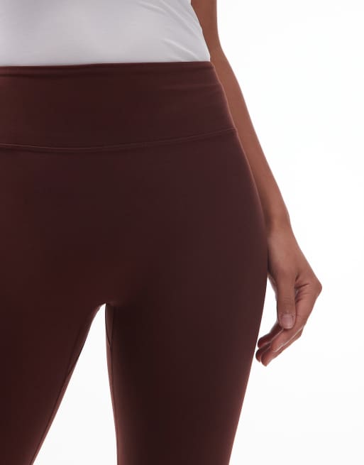 ARKET - Superzachte legging met stretch en brede tailleband in bruin, 5 van 5