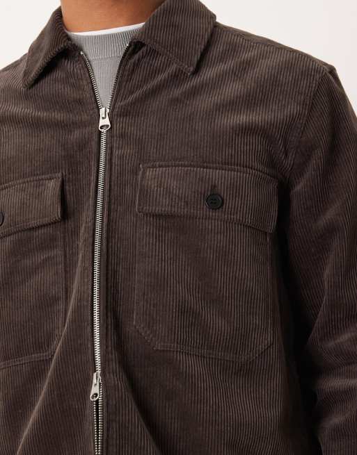 ARKET - Surchemise oversize zippée en velours côtelé - Marron foncé, 5 de 5