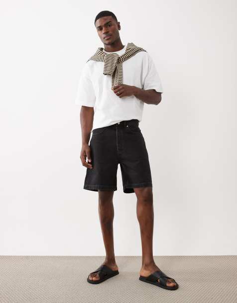 ARKET – Svarta, halvlånga jeansshorts med rak passform - view 1