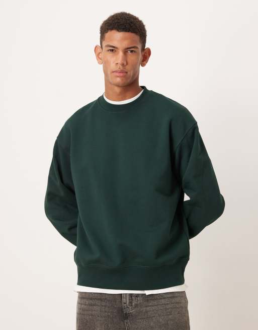 ARKET - Sweat décontracté en tissu éponge - Vert foncé 