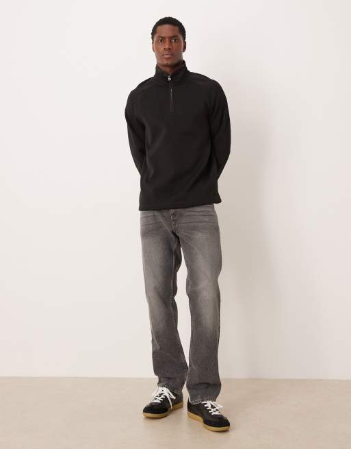ARKET - Sweat molletonné en coton à col zippé - Noir, 2 de 5