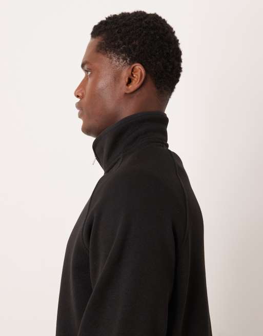 ARKET - Sweat molletonné en coton à col zippé - Noir, 4 de 5