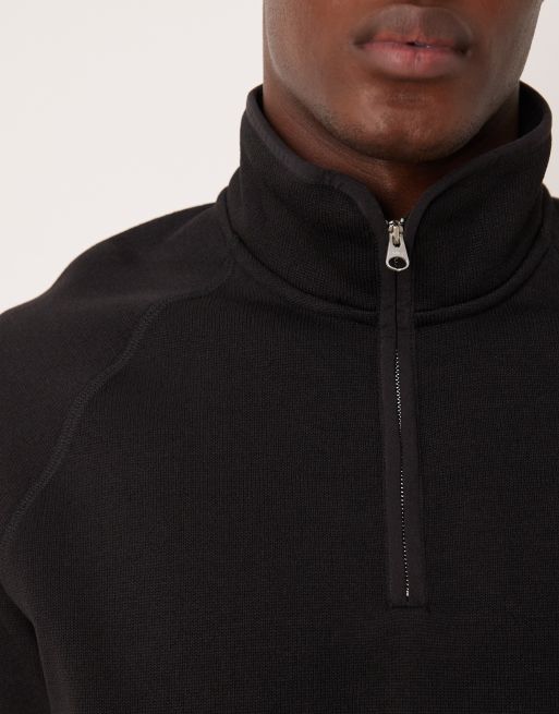 ARKET - Sweat molletonné en coton à col zippé - Noir, 5 de 5
