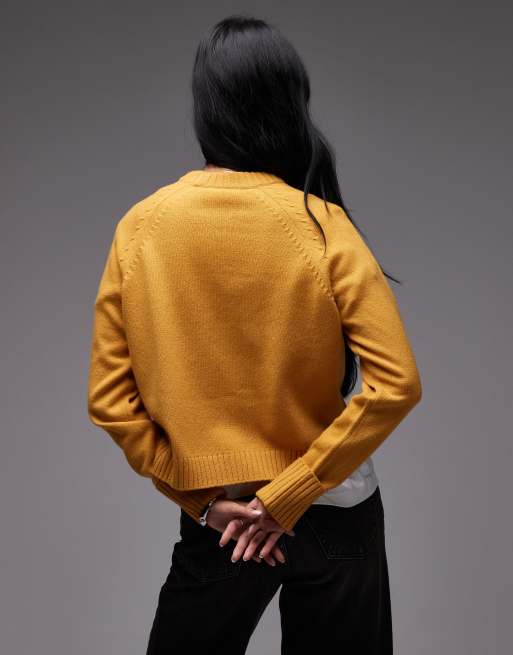 ARKET - Sweater van wol met ronde hals in gebrand oranje, 3 van 4