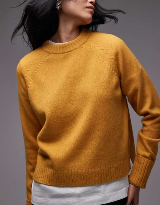 ARKET - Sweater van wol met ronde hals in gebrand oranje, 4 van 4