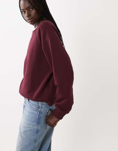 ARKET Sweatshirt aus Baumwoll-Frottee in Dunkelrot - view 1