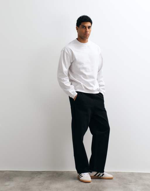 ARKET sweatshirt med v-ringning i ljusgrå bomull, 3 av 5
