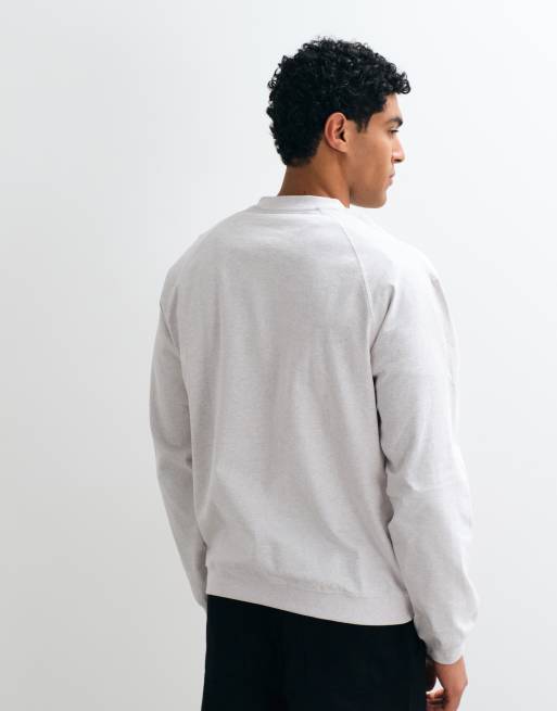 ARKET sweatshirt med v-ringning i ljusgrå bomull, 4 av 5