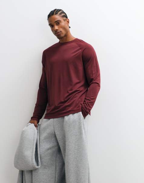 ARKET sweatshirt met ronde hals voor fitness in bordeauxrood - view 1