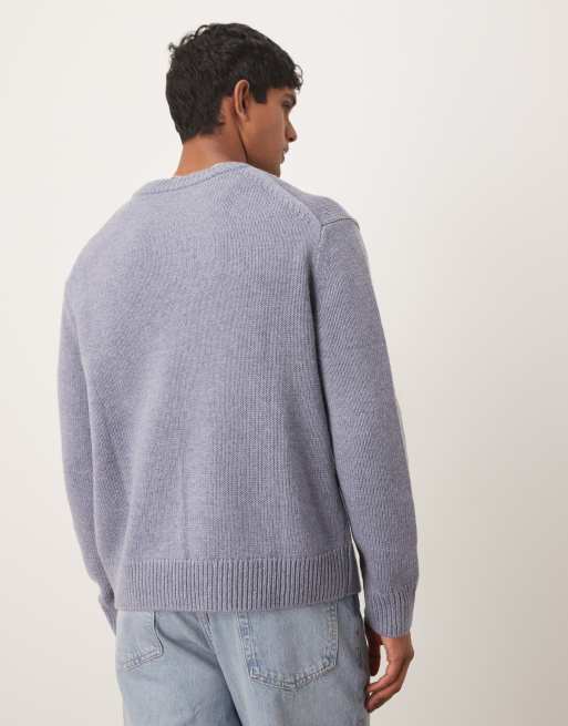 ARKET – Sweter oversize z mieszanki wełny w spranym niebieskim kolorze, 3 z 5