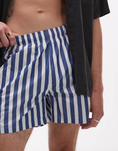 ARKET swim shorts in blue and white stripe - view 1