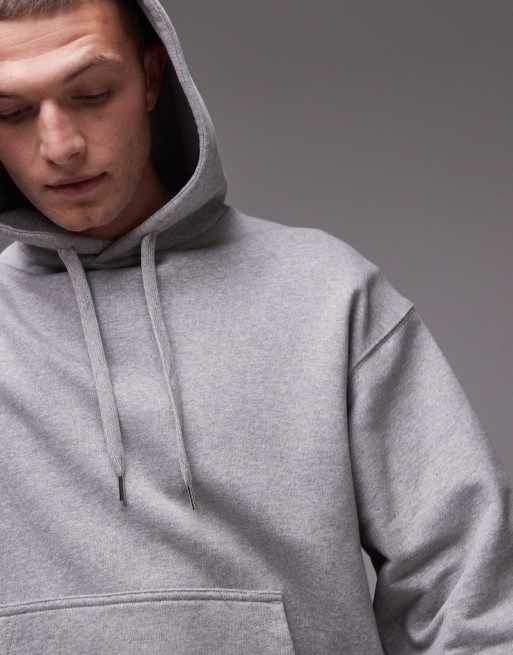 ARKET – Szara melanżowa bluza z kapturem o luźnym kroju, 3 z 4