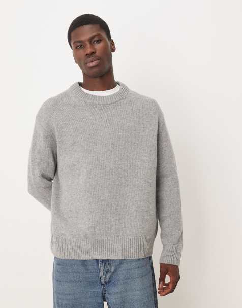 ARKET wool blend oversized jumper in grey melange