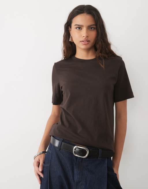 ARKET t-shirt à manches courtes marron foncé, 2 de 4