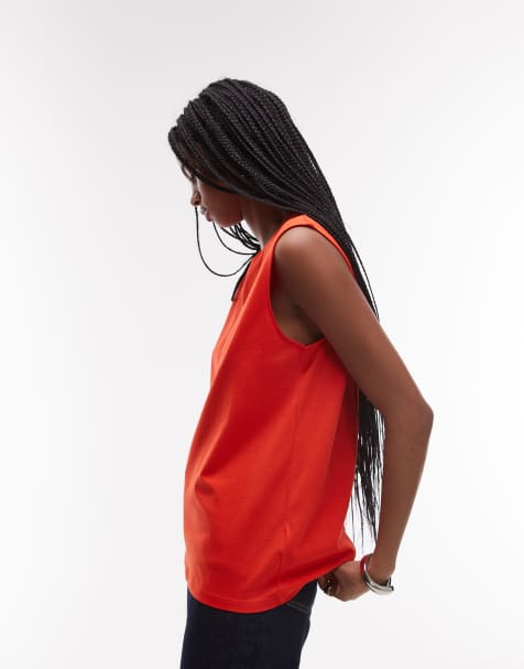 ARKET - T-shirt en jersey à mancherons - Rouge - view 1