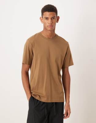 ARKET - T-shirt en jersey d'épaisseur moyenne - Marron-Brown