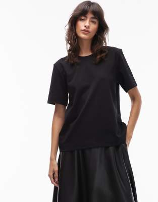 T-shirt en jersey épais - Noir 2XS