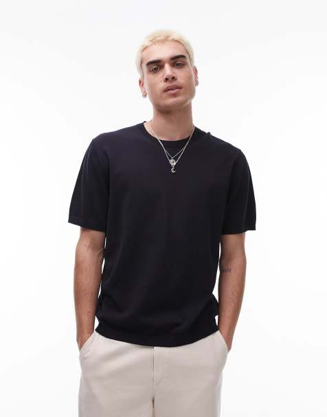 ARKET - T-shirt en maille - Bleu marine - view 1