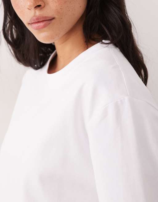 ARKET - T-shirt épais coupe carrée - Blanc, 3 de 4
