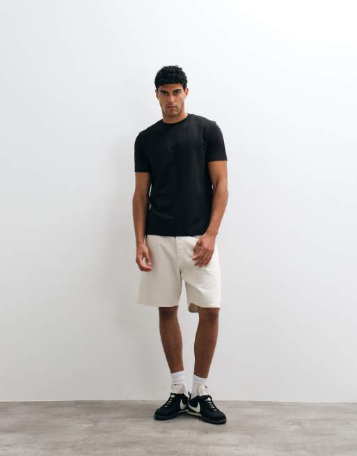ARKET T-shirt i kraftig bomuld med boxy pasform i sort, 4 af 5