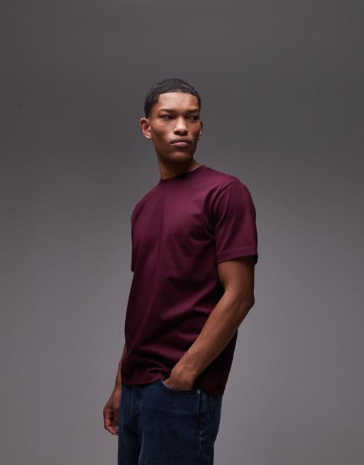 ARKET – T-Shirt in Burgunderrot