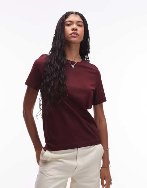 ARKET t-shirt in burgundy - view 1