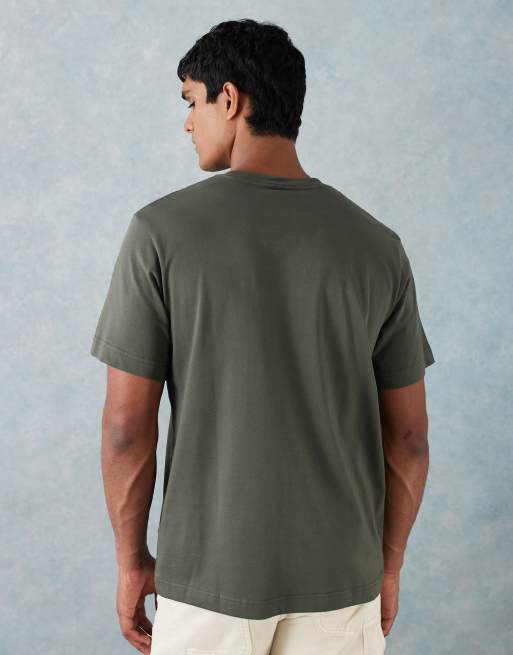 ARKET - T-shirt in jersey di media pesantezza verde kaki scuro, 3 di 5
