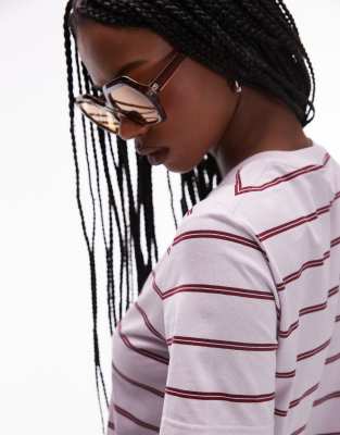 ARKET t-shirt in purple stripes