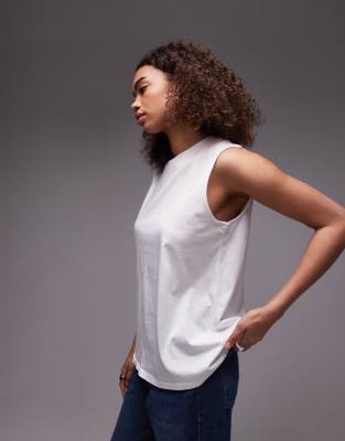 ARKET - T-Shirt-Oberteil aus Jersey in Weiß mit Flügelärmeln