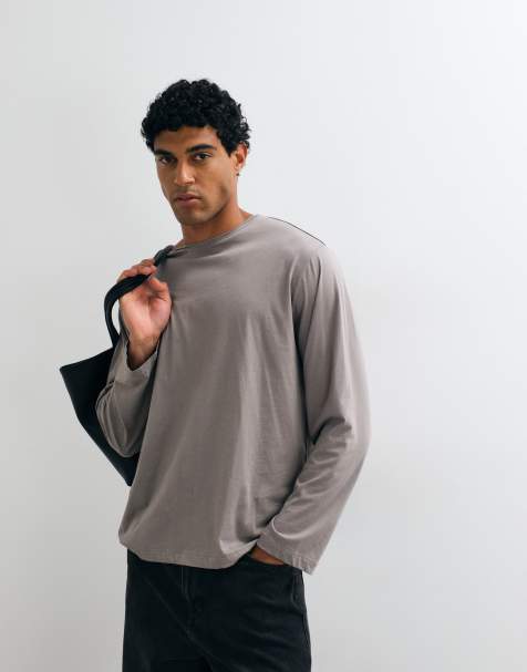 ARKET - T-shirt oversize a maniche lunghe color tortora - view 1
