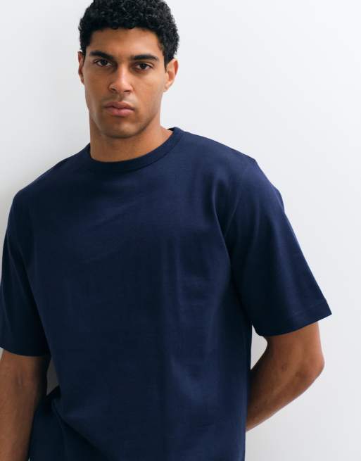 ARKET t-shirt oversize en jersey épais bleu marine, 5 de 5
