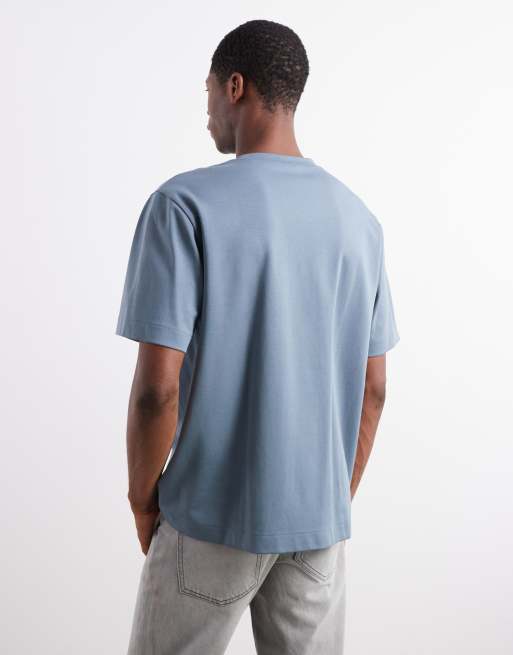 ARKET - T-shirt oversize en jersey interlock épais - Bleu, 3 de 5