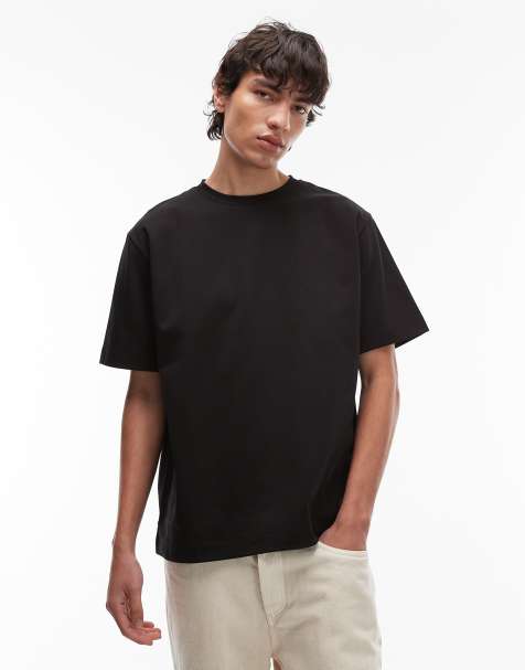Arket - T-shirt oversize in jersey interlock pesante nera - view 1