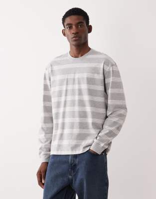 ARKET - T-shirt rayé à manches longues - Gris