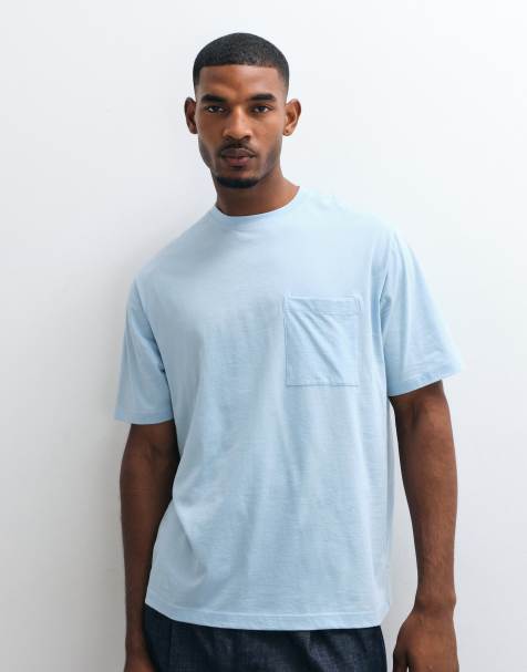 ARKET T-shirt slavata con taschino azzurro chiaro - view 1