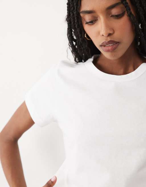 ARKET - T-shirt slim a maniche corte bianca, 4 di 4