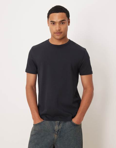 ARKET - T-shirt slim in puro cotone pesante blu navy - view 1