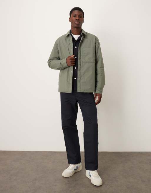 ARKET techno padded overshirt in khaki, 2 of 5