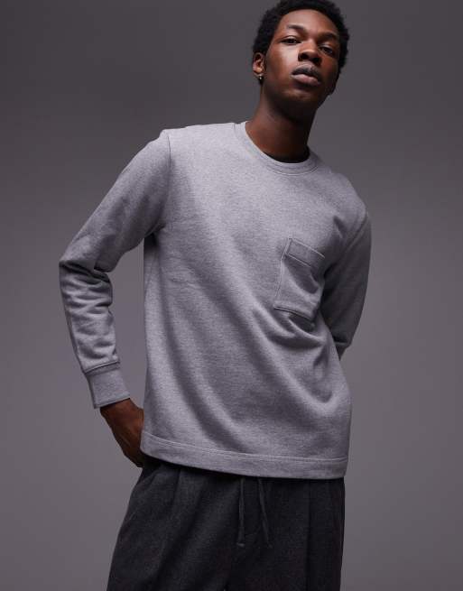 ARKET terry jersey sweatshirt with pocket in gray
